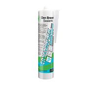 DEN BRAVEN Crystalflex - Cartouche de 300ml | Mastic Silicone - Etanchéité Bain et Cuisine - Joint Sanitaire - Facile à Lisser - Totalement Transparent