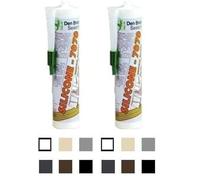 Den Braven - Silicone 7070 + Noir - Mastic Silicone Neutre Bâtiment et Miroiterie - Joints de Dilatation des Constructions et Des joints de Vitrages - Cartouche de 300ml (Lot de 2)