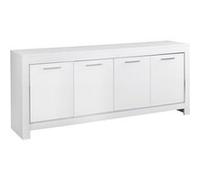 DENAE - Buffet 4 Portes L207cm Laqué Blanc Brillant - LM_MOBILI Blanc G