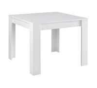 DENAE - Table de Repas Carrée 100cm Laquée Blanc Brillant