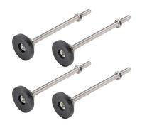 Denash 4 Pièces Pieds de Nivellement Ronds Couleur Noire Hauteur Réglable 100 Mm capacité de Charge 10 Kg pour Tables Chaises équipement de stabilité Meubles Nylon Acier Inoxydable Caoutchouc