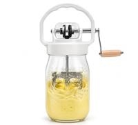 Denash Baratte à Beurre, Machine à Beurre Manuelle à Manivelle de 1500 Ml avec Pot en Verre de qualité Alimentaire, Fouet à Crème de Lait Multifonctionnel Fait Maison pour Cuisine