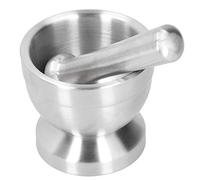 Denash Ensemble Mortier et Pilon en Acier Inoxydable pour Broyer les Noix, les Herbes Sèches, Facile à Nettoyer, Prise Confortable pour écraser L'ail/gingembre [hachoir à ail] (L)