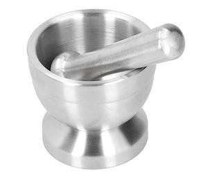 Denash Ensemble Mortier et Pilon en Acier Inoxydable pour Broyer les Noix, les Herbes Sèches, Facile à Nettoyer, Prise Confortable pour écraser L'ail/gingembre [hachoir à ail] (L)