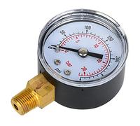 Denash Manomètre, Jauge Mécanique de Connexion Inférieure BSPT 1/8 Pouce, Manomètre d'eau, d' et 'air 0-100 Psi 0-7 Bar pour équipement Pneumatique du Système Hydraulique (0-300psi,0-20bar)