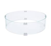 Denash Pare-Vent Rond pour Foyer, Pare-Brise en Verre trempé de 650 Mm de Diamètre et 6 Mm d'épaisseur, Flamme Transparent pour Patio Extérieur, Jardin