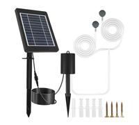 Denash Pompe à Air Solaire Hydroponique, Pompe à Air à Oxygène à énergie Solaire à 3 Vitesses, Aérateur à Insertion au Sol pour Bassin de Piscine Extérieure, Aérateur pour Aquarium