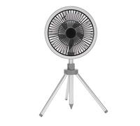 Denash Ventilateur de Camping avec Trépied, Ventilateur d'extérieur Portable Oscillant 3 en 1, de Camping à Batterie à 3 Vitesses avec Lumière et Chargeur de Téléphone pour Tente, Pêche,