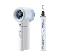 Denash Ventilateur Portable avec Brumisateur, Affichage Numérique Réglable en Continu, Ventilateur Portable Haute Vitesse 3000 MAh Rechargeable pour Extérieur, Intérieur, Voyage, (WHITE)