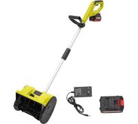 Déneigeuse électrique sans fil de 1200W, déneigeuse manuelle sans balais de 2200 tr/min, déneigeuse électrique de 60 dB avec chargeur et batterie lithium-ion, largeur de travail de 32 cm, profondeur d