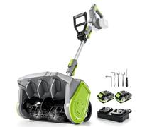 Déneigeuse sans fil pour batteries Makita 18 V, avec 2 batteries de 4000 | Moteur sans balais 1200 W, largeur de travail 32,5 cm, hauteur de dégagement jusqu'à 12 cm, distance de lancement jusqu'à 6-7