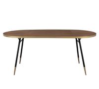 DENISE XL - Table de repas ovale art déco L180 Marron