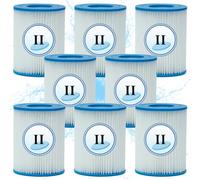 Denkmsd Lot de 8 Cartouches filtrantes Type II, pour Bestway 58094, pour Filtre de Piscine, Filtre de Rechange pour Bestway Type II, pour Bestway 58383, Cartouche filtrante Type II