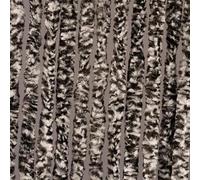 Denl Rideau à plis attail - Mélange blanc/noir - 125 x 230 cm - Fils de chenille de haute qualité