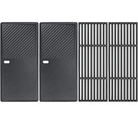 Denmay 20,3 x 43cm Plaque et grille en fonte émaillée pour Charbroil, Enders Boston 4, Enders Monroe PRO 4, Gourmet BBQ et autres grils à gaz, Poêle à griller avec poignée Easy Grip pour feu ouvert