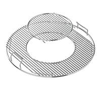 Denmay 8835 Barbecue Grille de Cuisson en Acier Nickelé Brillant pour Grils à Charbon Weber 57CM, Grille de Cuisson à Charnière pour Wok et Grille à Brûler