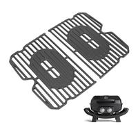 Denmay Lot de 2 grilles de barbecue en fonte pour Burnhard Wayne 2 brûleurs - 36,5 x 46,6 cm - Pièces de rechange pour Burnhard Wayne 2.0 - Grille en fonte massive pour Burnhard Wayne 2