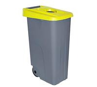 Denox Poubelle à roulettes 85 L 42 x 57 x 76 cm Jaune