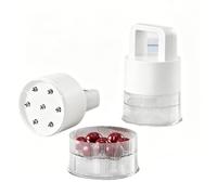 Dénoyauteur à cerises à 7 trous pressable ABS antiadhésif noir et blanc