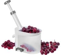 Dénoyauteur de cerises et d'olives - Appareil manuel - Avec récipient collecteur - Pratique - Pour cerises et olives - Argent