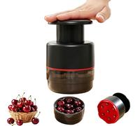 Dénoyauteur de cerises manuel à 7 trous - Dénoyauteur de cerises de type poussoir - Dénoyauteur de cerises multifonction pour cerises fraîches, gâteaux, desserts, confitures (B)