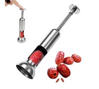 Dénoyauteur de cerises manuel en acier inoxydable avec protection anti-éclaboussures et tampon en silicone pour cerises, olives, prunes, passe au lave-vaisselle, ustensile de cuisine pour grands