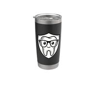 Dent avec lunettes Dentiste Hygiéniste Dentaire Assistant Gobelet isotherme en acier inoxydable double paroi