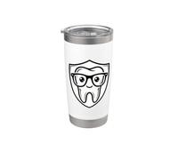 Dent avec lunettes Dentiste Hygiéniste Dentaire Assistant Gobelet isotherme en acier inoxydable double paroi