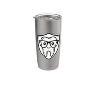Dent avec lunettes Dentiste Hygiéniste Dentaire Assistant Gobelet isotherme en acier inoxydable double paroi