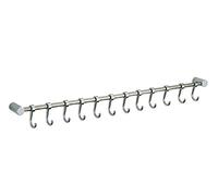Dent-de-lion 12 Crochets Barre Ustensile Cuisine Support Mural Porte Ustensile Cintre Patère Tube Barre Serviette Manteau En SUS304 Acier Inox