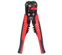 Dénudeur et sertisseur de fils automatique 8 pouces, coupe-fil multifonction avec poignée ergonomique en TPR, tête en alliage de zinc et lame en acier au carbone, pour usage (Rouge)