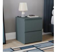 Denver Grande Table de Chevet 2 Tiroirs Vert Meuble Cabinet Commode Chambre Moderne