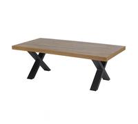 Table Basse Aspect Bois Piètement X Métal Noir - DENVER -
