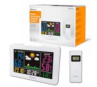 Denver WS-540W Station météo couleur, température et humidité, capteur extérieur RF, horloge RCC, alarme, écran blanc
