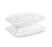 Deodar Oreillers en Plumes d'oie 46x66x5cm, Set de 2 Oreillers de lit, Oreiller de Plumes Soutien Moyen, Housse 100% Coton, Lavable, Certifié Oeko-Tex et RDS