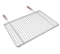 DEOS Grille Barbecue en Acier Inoxydable Réglable Largeur 55-65 x 37cm - Grille Inox AISI 304 - Adaptée Cheminées Intérieur/Jardin - Grille Pain Inox - Facile à Ajuster - Idéale Foyers Variable