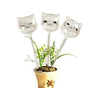 Deosdum 3 Pcs Globes D'arrosage des Plantes en Verre, Plante Mignonne Bulbes D'irrigation Goutte à Goutte Automatique | Boule d'irrigation Automatique en Forme de Chat Mignon(Dégager)