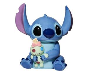 Department 56 Disney Ceramics Boîte à biscuits sculptée Lilo et Stitch tenant une poupée Multicolore 27,9 cm