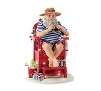 Department 56 Possible Dreams Figurine lumineuse Père Noël au bord de la mer, 26,7 cm, multicolore
