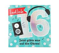 Depesche 11515-026 Carte d'anniversaire musicale avec texte intérieur original et enveloppe 15,5 x 15,5 cm