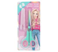 Depesche 12214 TOPModel - Ciseaux en turquoise pour enfants, avec Softgrip et capuchon, ciseaux de bricolage pour droitiers et gauchers