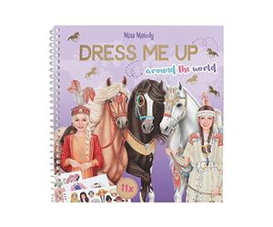 Depesche 12431 Miss Melody Dress Me Up Around The World - Livre d'autocollants avec 24 Pages pour créer des Motifs de Chevaux, y Compris 11 Feuilles d'autocollants