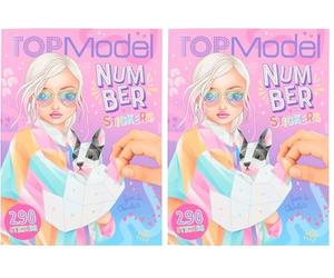 Depesche 12485 TOPModel Fantasy Number Sticker - Livre de Stickers avec 16 Pages pour créer des Tenues par numéros, y Compris 8 Feuilles de Stickers (Lot de 2)