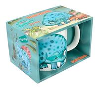 Depesche 12600 Dino World Tasse en porcelaine, blanche, avec impression de dinosaure, capacité : environ 250 ml