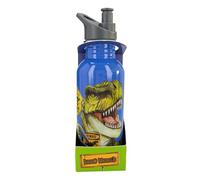 Depesche 12900 Dino World Danger - Gourde en Bleu avec Motif Trex, Gourde de Sport avec Bouchon Anti-Fuite, contenance env. 600 ML