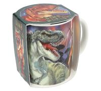 Depesche 12909 Dino World - Tasse en blanc avec une grande impression de dinosaures, tasse en porcelaine avec anse, contenance env. 320 ml