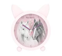 Depesche 13260 Miss Melody Fantasy Horse - Réveil Rose pour Enfants, avec Motif Cheval et Oreilles, Montre silencieuse avec Fonction lumière, Pile Incluse.
