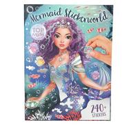 Depesche 13395 TOPModel Mermaid - livre d'autocollants métalliques avec 26 pages de fond sous-marines détaillées et 4 pages d'autocollants d'accessoires