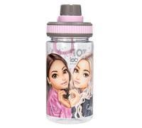 Depesche 13413 TOPModel My BFF Gourde transparente, rose et gris, avec imprimé modèle, bouchon et poignée, capacité : environ 500 ml