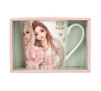 Depesche 13540 TOPModel Summer Feeling - Tasse en blanc, avec motif de modèle, fleurs et slogan, tasse en porcelaine avec anse, capacité de remplissage env. 300 ml